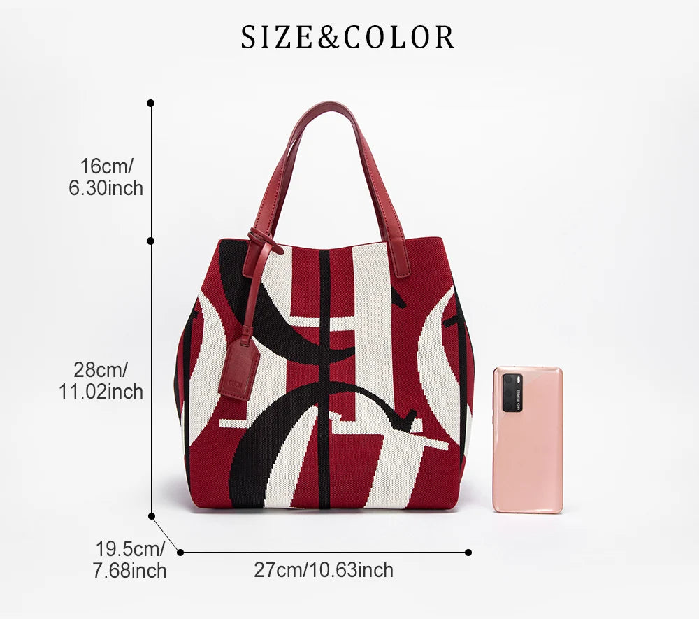 Multi-coloured Colour Retro Style Women's Large Capacity Handbags Multi-coloured Available Classic Multi-purpose Women's Handbag