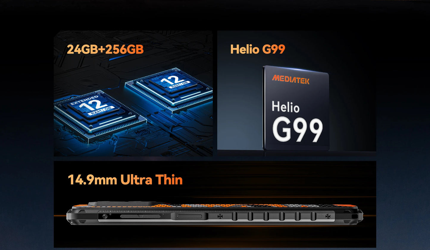 IIIF150 B2 Pro Rugged Smartphone Android Cell Phone G99 120Hz 6.8'' Screen 24GB RAM 256GB ROM 108MP Camera 10000mAh 30W Charge