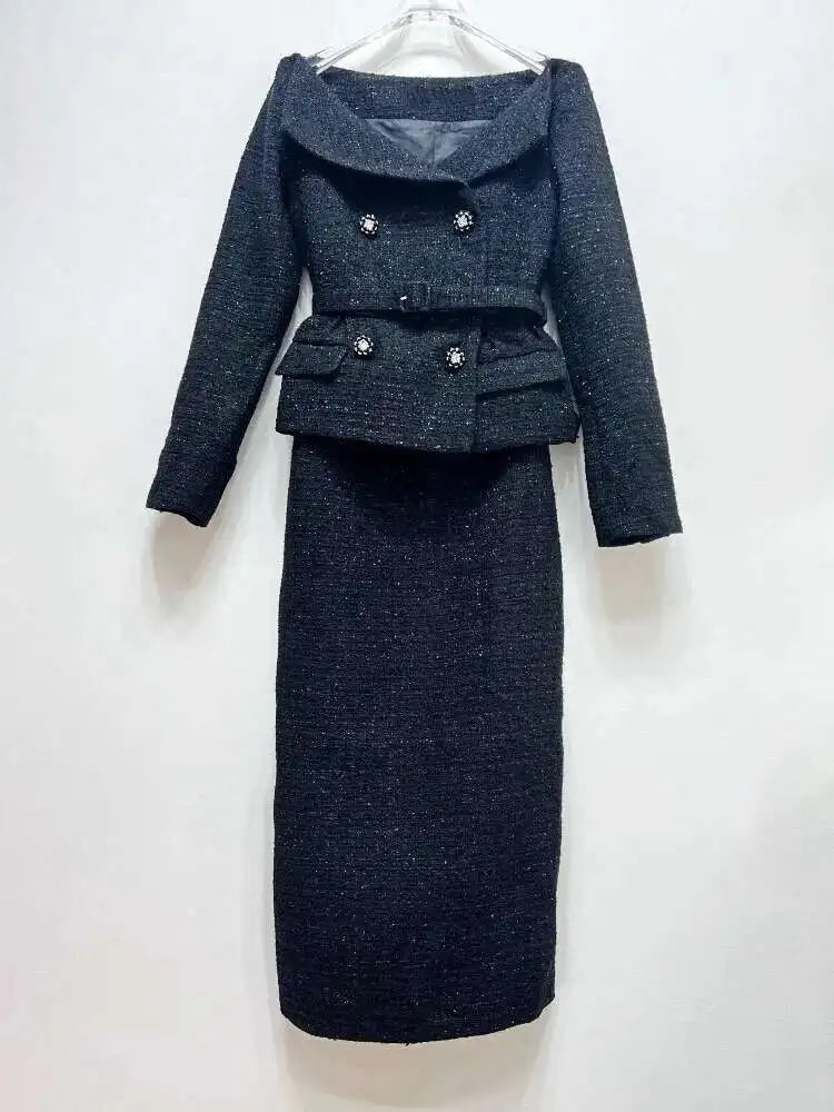 Luxury Lace Long Dress 2 Piece Sets Women 2025 Summer Holiday Hollow Out Embroidery Crystal Beaded Jackets Tops Maxi Skirt Suits