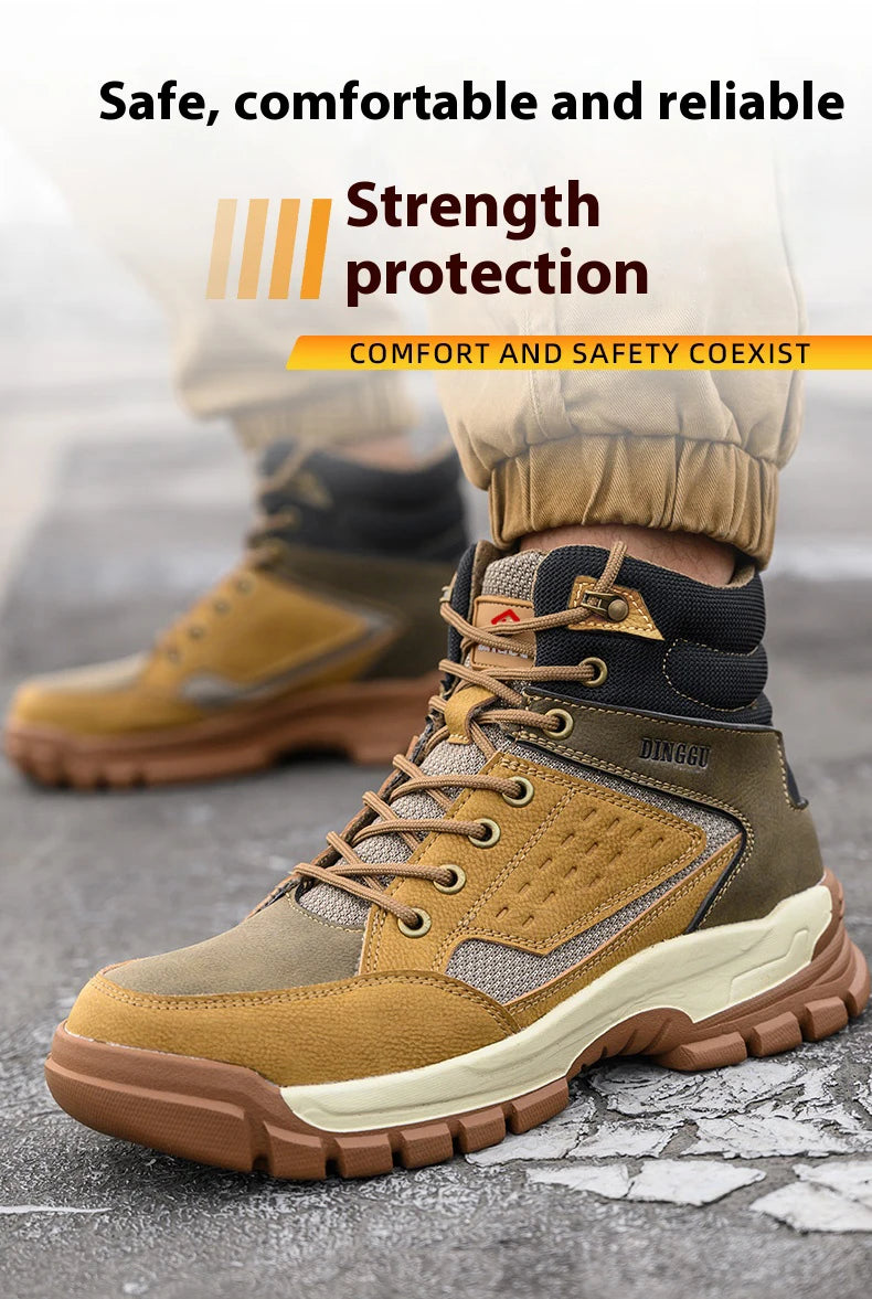 Outdoors Desert Boots Steel Toe Shoes Work Boots Indestructible Shoes Protective Boots Safety Shoes Combat Boots Puncture-Proof