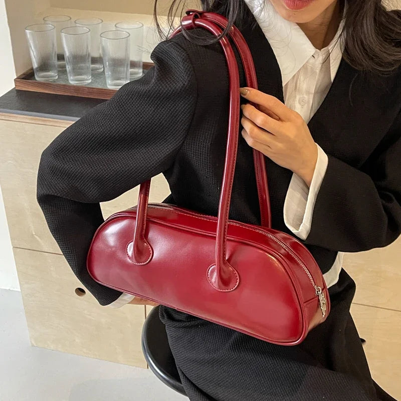Advanced Sense Retro Pu Zipper Ladies Shoulder Bags Trend 2025 Light Luxury Hot Sale Bags for Women New Handbag Bolsas Femininas