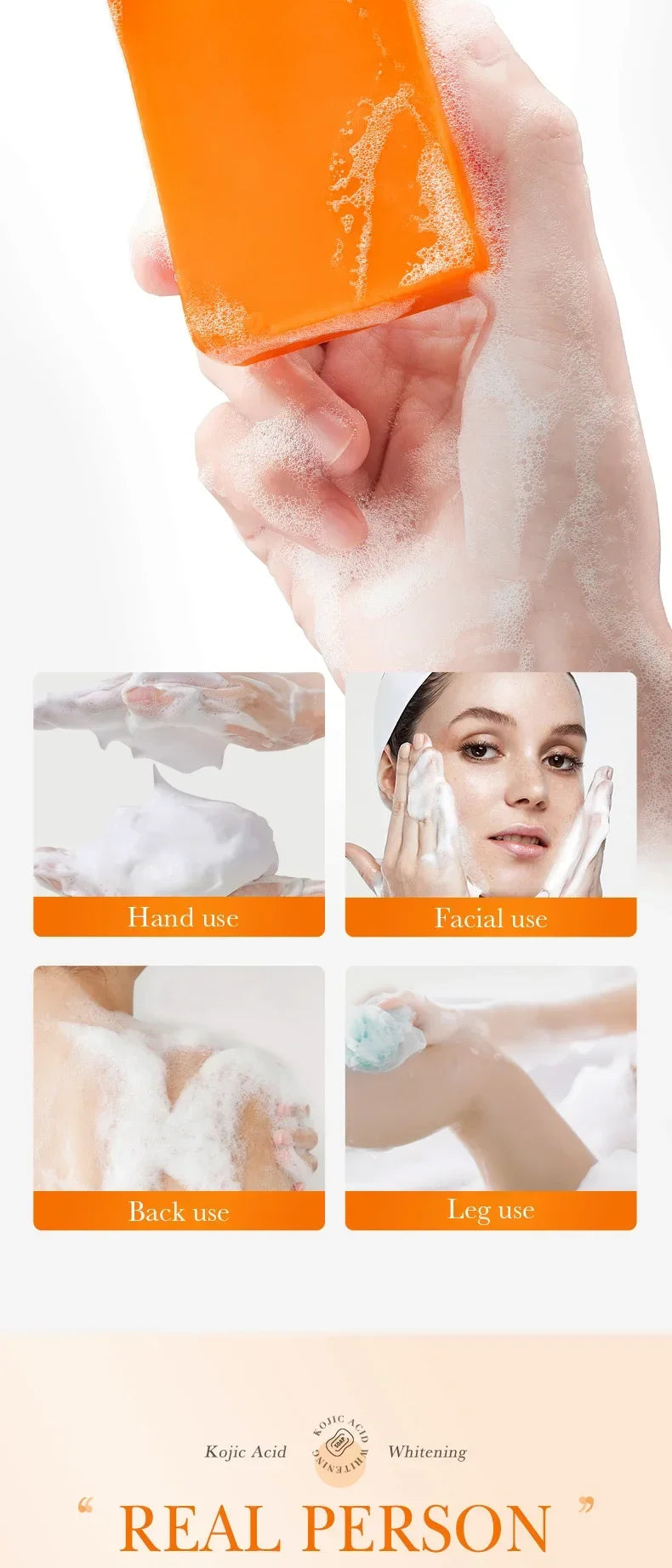 Handmade Whitening Soap Skin Care Deep Cleaning Moisturizing Cleansing Essential Temperate Soap Brighten Skin Kojic Acid Soap