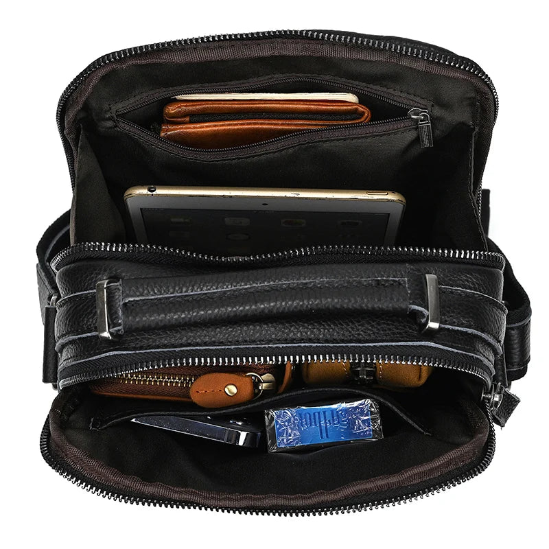 Newsbirds Leather Shoulder Bag Vintage Style Crossbody Bag Books School Bag Of Men Male Daily Messenger Bag Crazy Horse Skin