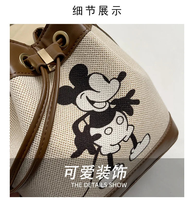 Disney Mickey New Women's Shoulder Bag Cartoon Cute Women's Handbag Fashion Trendy Women's Bag Large Capacity High Quality