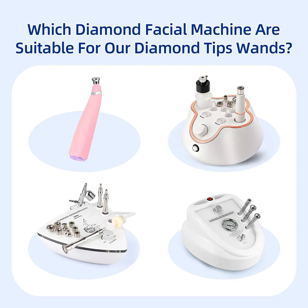 9 Tips 3 Wands Diamond Dermabrasion Accessory Tips For Facial Skin Peeling Blackhead Remover Face Care Beauty
