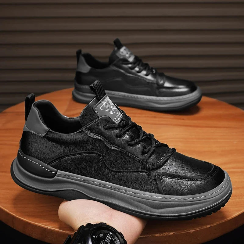 Men's Sneakers Leather Shoes Skateboard Sports and Leisure Shoes for Men Casual Soft and Comfortable Non-slip Wear-resistant