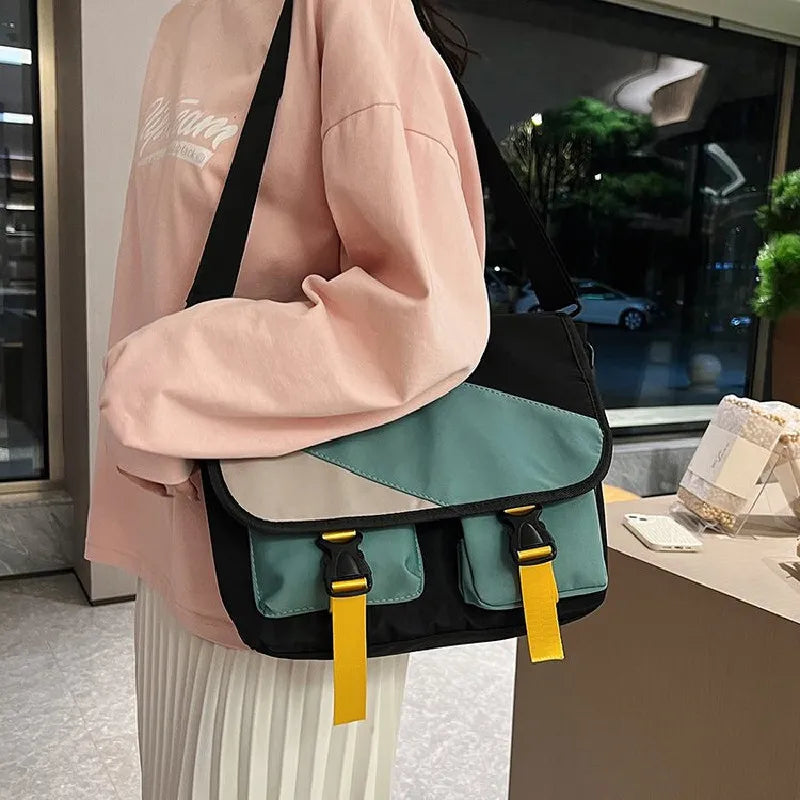 Waterproof Nylon Messenger Bags for Women Canvas Handbags Shoulder Crossbody Bag Large Capacity Casual Students School Bags