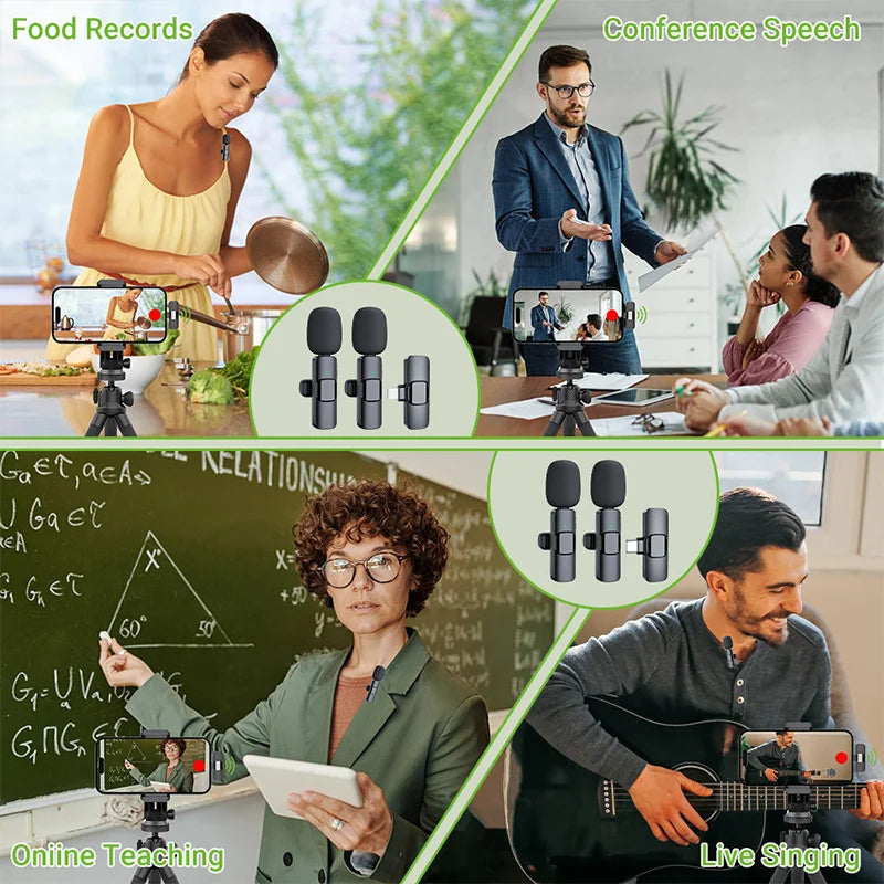 Basix 2.4G 無線領夾式麥克風可攜式音訊視訊錄影迷你麥克風適用於 iPhone、Android 直播遊戲手機