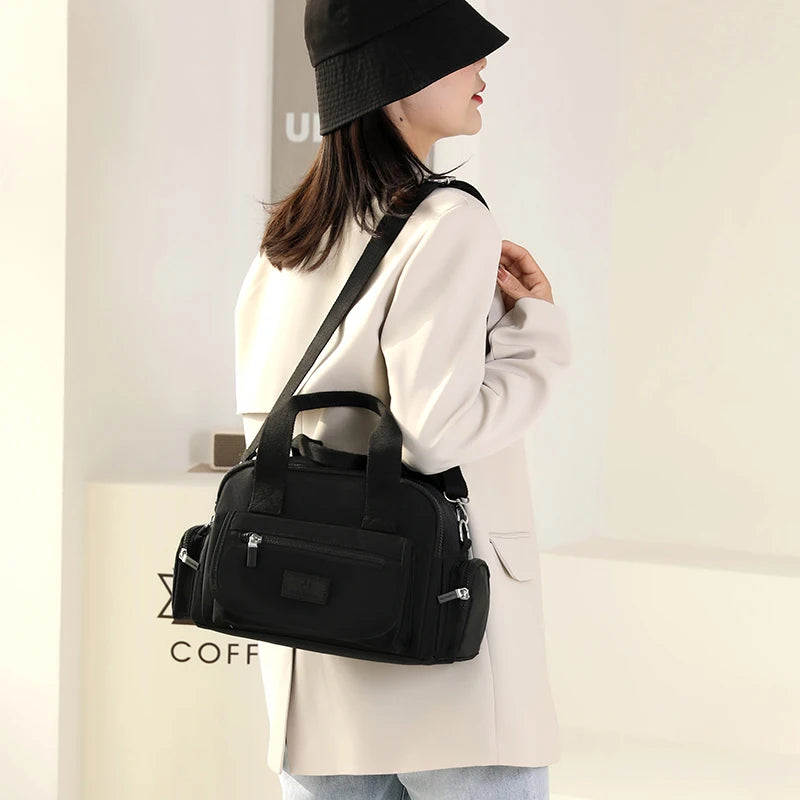 Fashion Multi Pocket Women‘s Handbag Durable Fabric Female Shoulder Bag Large Capacity Girls Shopping Bag Casual Tote SAC