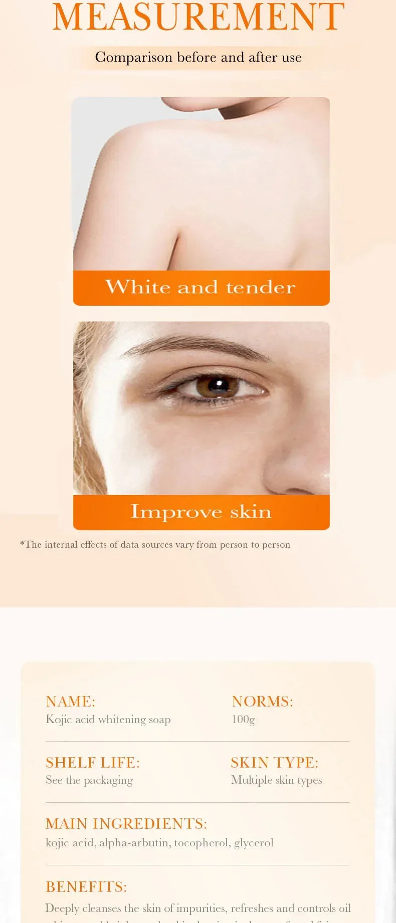 Handmade Whitening Soap Skin Care Deep Cleaning Moisturizing Cleansing Essential Temperate Soap Brighten Skin Kojic Acid Soap