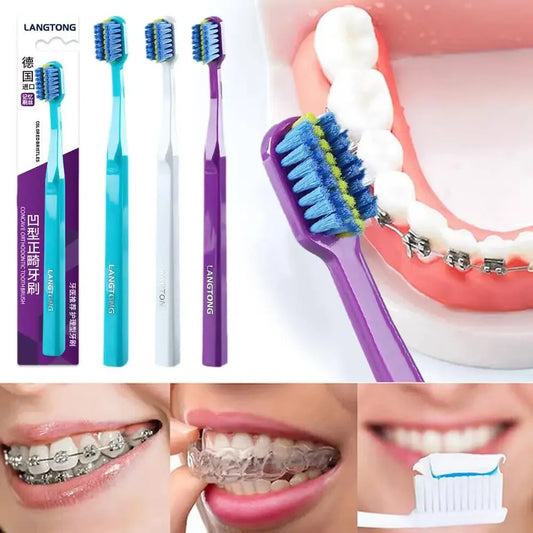 1PC Clean Orthodontic Braces Adult Orthodontic Toothbrushes Dental Tooth Brush Soft Bristle Toothbrush For Oral Health Care A7Q0