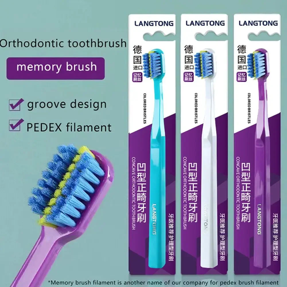 1PC Clean Orthodontic Braces Adult Orthodontic Toothbrushes Dental Tooth Brush Soft Bristle Toothbrush For Oral Health Care A7Q0
