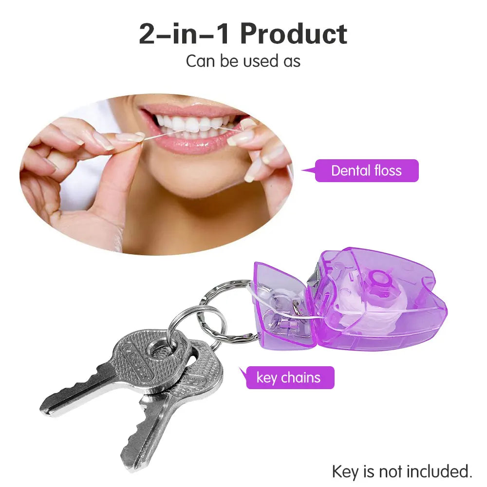 30Pcs Dental Floss Keychain 15M Oral Hygiene Health Clean Wire Portable Oral Care Flosser Teeth Cleaning Pick Dental Floss Gifts