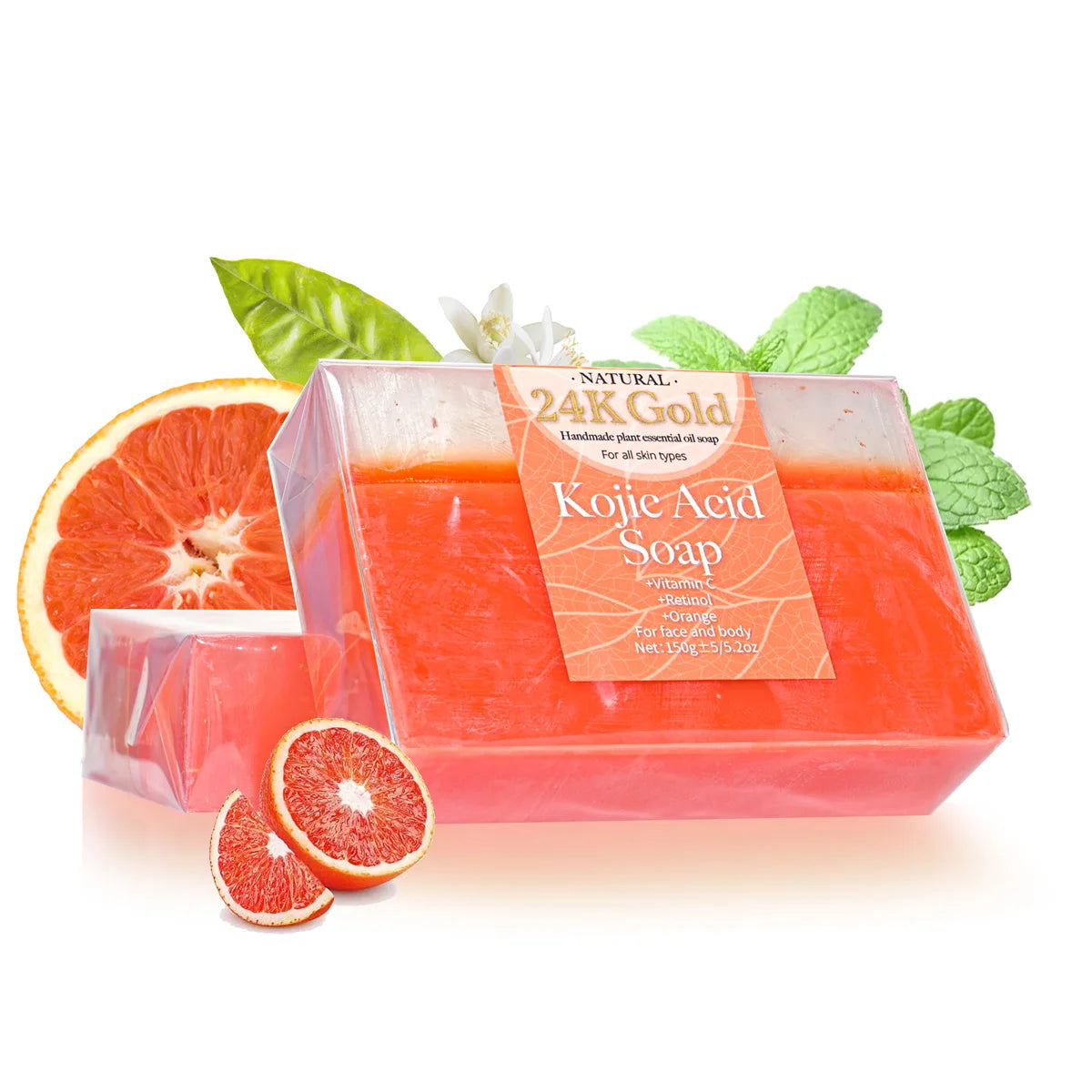 150G QS Kojic Acid Essential Oil Moisturizing Cleansing Soap Deep Cleaning Handmade Soap Facial Cleaning Shower Soap