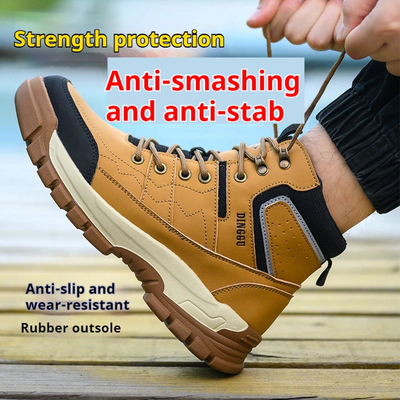 Outdoors Desert Boots Steel Toe Shoes Work Boots Indestructible Shoes Protective Boots Safety Shoes Combat Boots Puncture-Proof