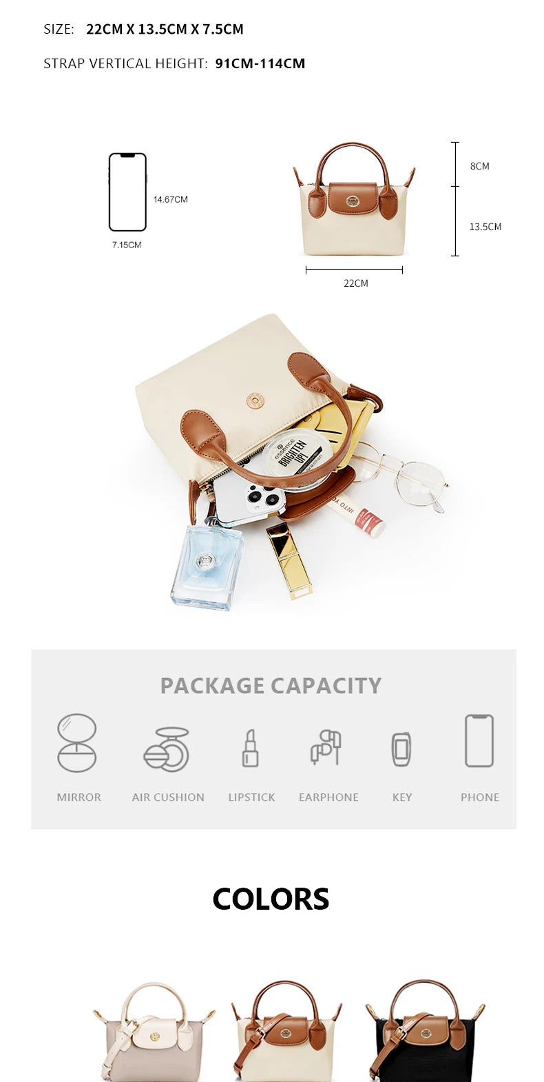 FOXER Fashion Women's Handbag Trapeze Bag 2025 New Summer Casual Crossbody Purse Female Shoulder Bag as Gift