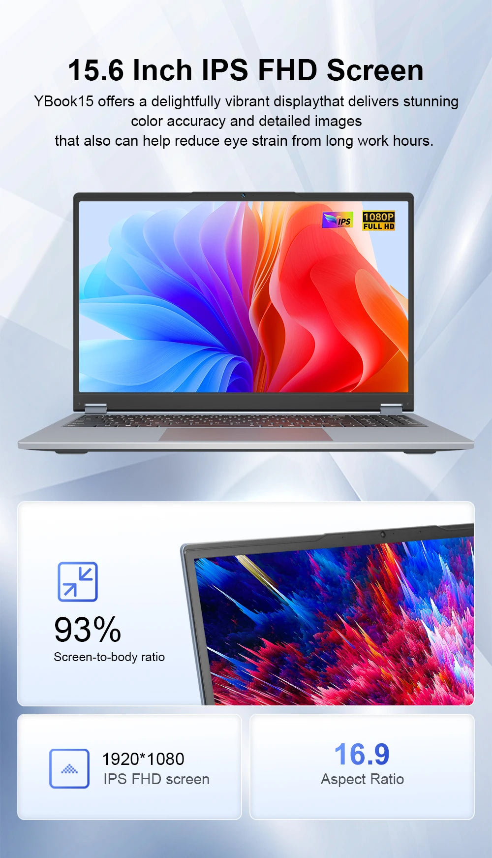 Ninkear YBOOK15 Laptop AMD Ryzen 3 3200U 15.6 Inch 360° Flip FHD IPS 1920*1080 Touchscreen 16G+512GB Backlit Keyboard Windows 11