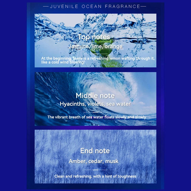 藍色正品男士香水清新花果樹木香氛柑橘香味持久古龍水迷人淡香水