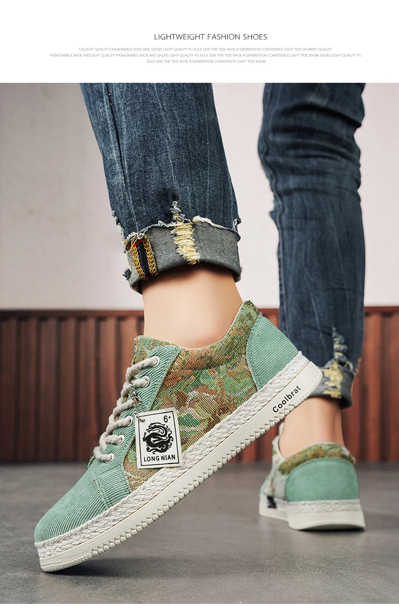 Canvas Men's Shoes Versatile Summer Trend Sports And Leisure Low Top Board Shoes Men's Cloth Shoes Soft Soles Work Shoes