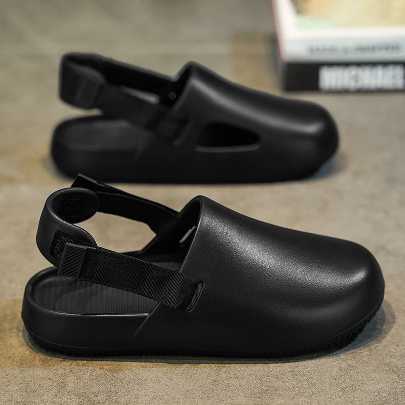 Summer Men Slippers Platform Outdoor Beach Sandals Clogs Quick Dry Non-Slip Indoor Home Slides Bathroom Shoe Male Casual Loafers