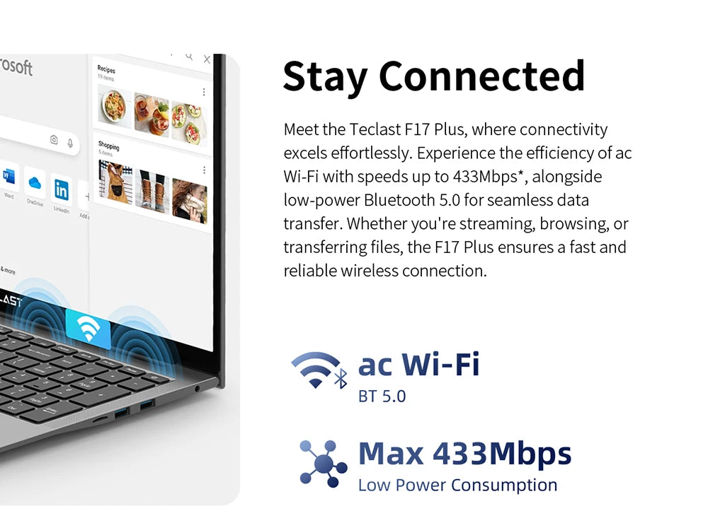 Teclast F17Plus 17.3 inch Laptop Intel N95 16GB RAM 512GB SSD Windows 11 Notebook 180° Flip Computer Backlit Keyboard mini-HDMI