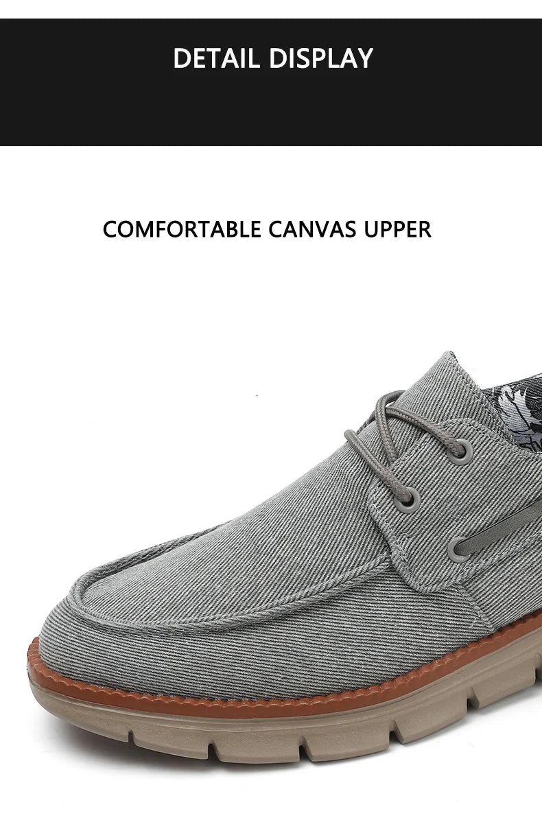 Men Canvas Sneakers with Soft Soles Casual Breathable Non-slip Men's Cloth Shoes Boat Shoes Men Comfortable Vulcanized Shoes