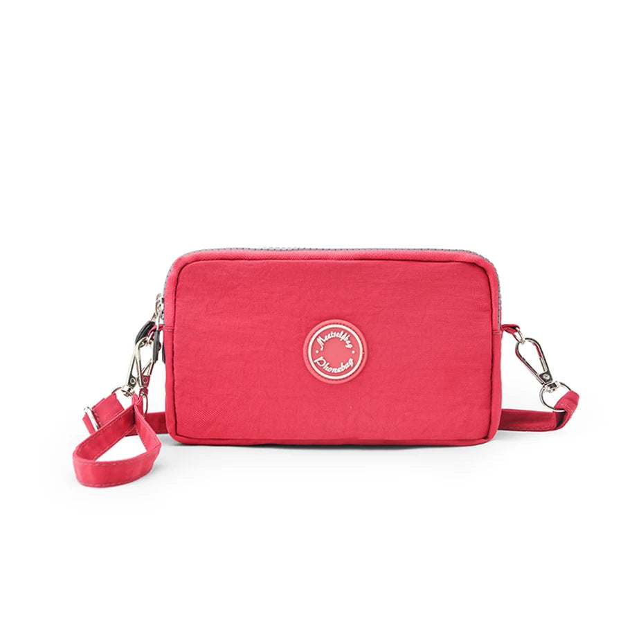 Fashion solid color triple zipper large capacity ladies crossbody travel portable popular zipper coin purse phone wallet