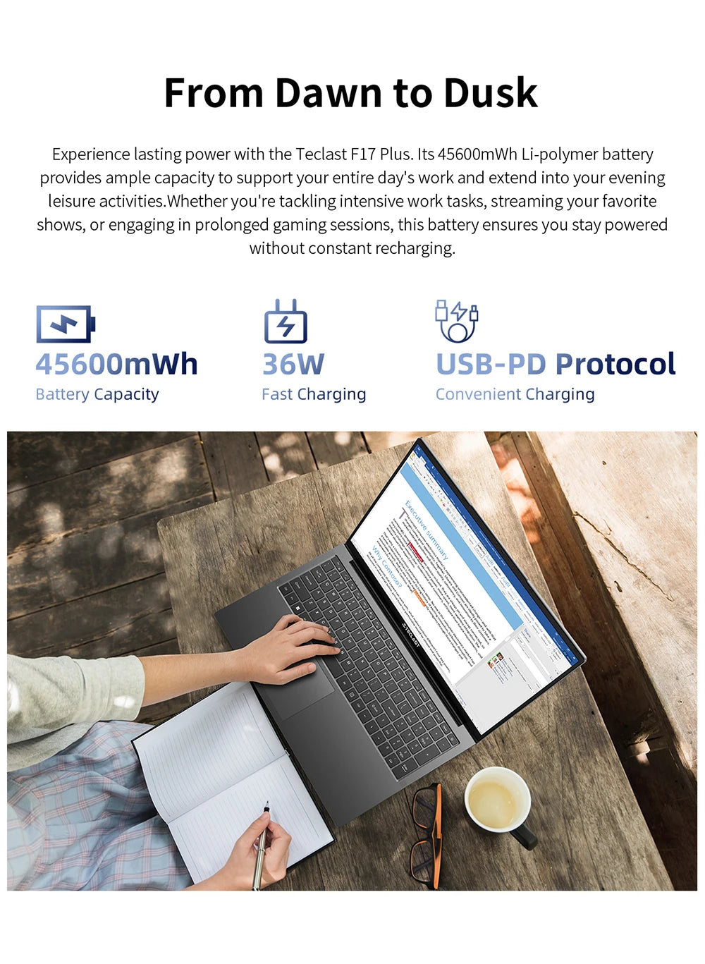 Teclast F17Plus 17.3 inch Laptop Intel N95 16GB RAM 512GB SSD Windows 11 Notebook 180° Flip Computer Backlit Keyboard mini-HDMI