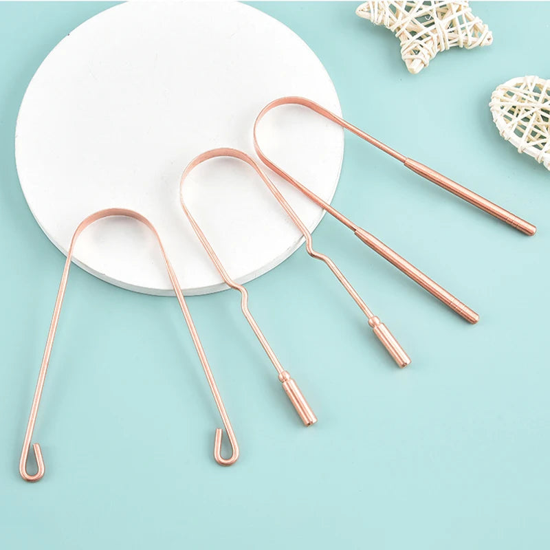 1 PC Copper Tongue Scraper U Shaped  Cleaner Travel Handy Case Remove Breath Cleaning Coated Oral Hygiene Scrapper Tools