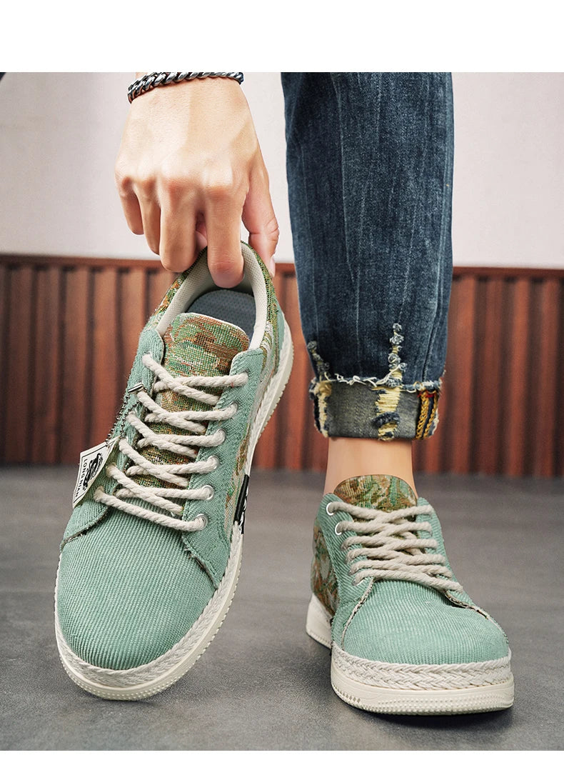 Canvas Men's Shoes Versatile Summer Trend Sports And Leisure Low Top Board Shoes Men's Cloth Shoes Soft Soles Work Shoes