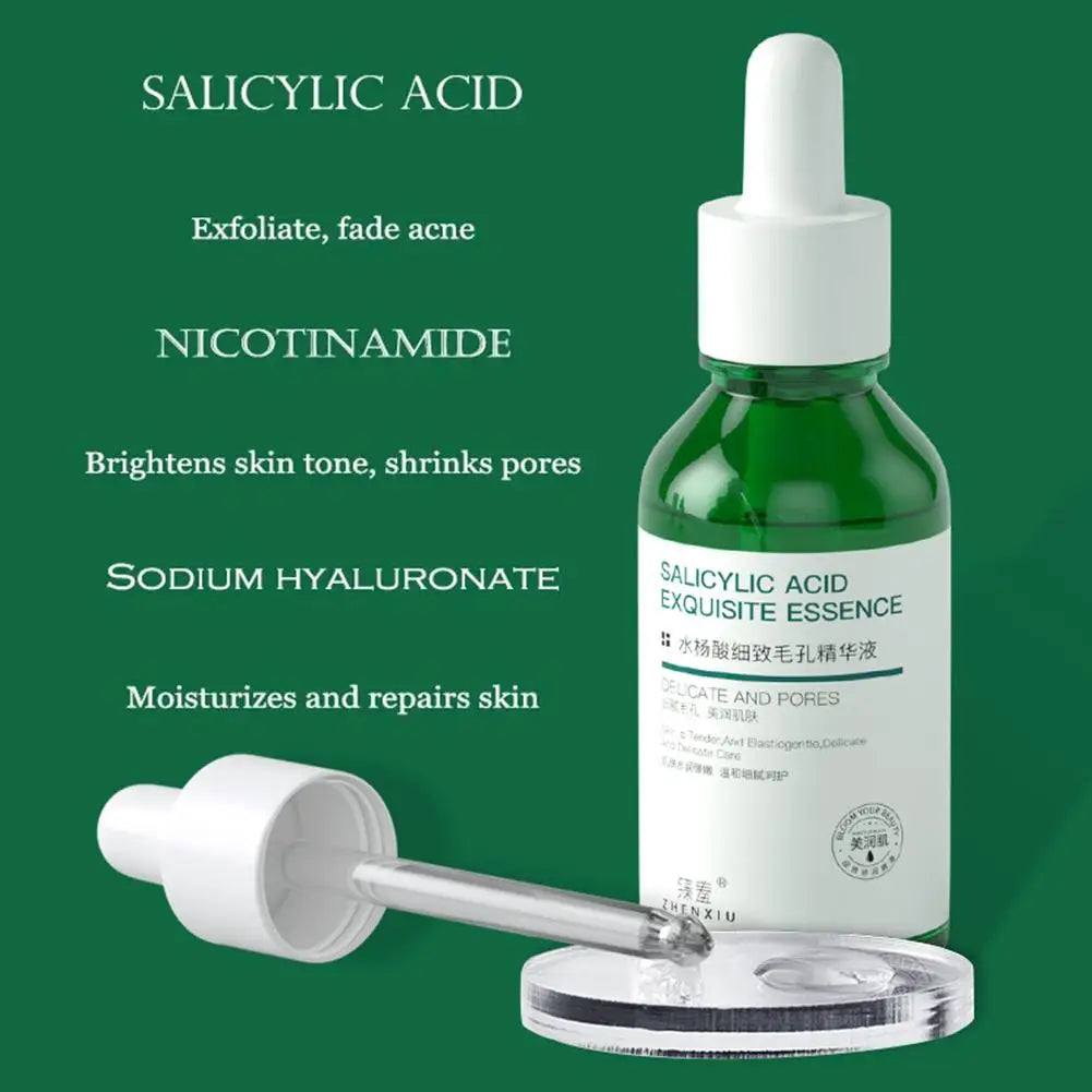 Salicylic Acid Pore Shrinking Essence Anti-acne Exfoliating Blackhead Remover Face Spot Removal Essence Beauty Health Skin Care