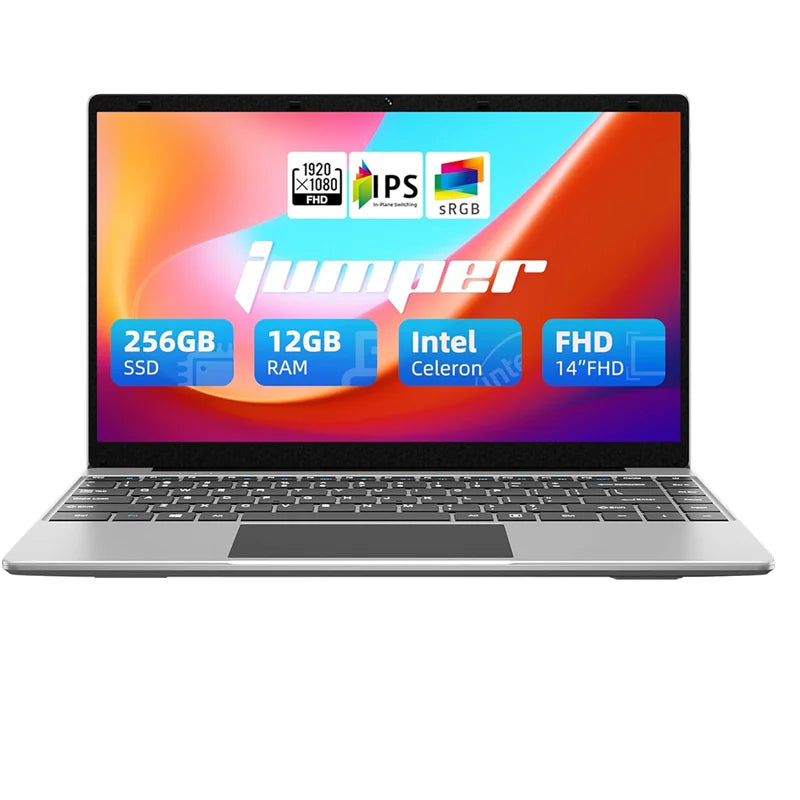 14 吋 Windows 11 筆記型電腦 EZbook S5，12GB LPDDR4 內存，256GB SSD，1080p FHD，J4105 CPU，賽揚 4 核心處理器