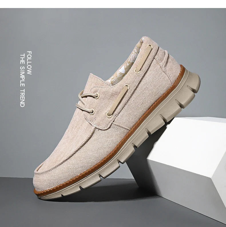 Men Canvas Sneakers with Soft Soles Casual Breathable Non-slip Men's Cloth Shoes Boat Shoes Men Comfortable Vulcanized Shoes