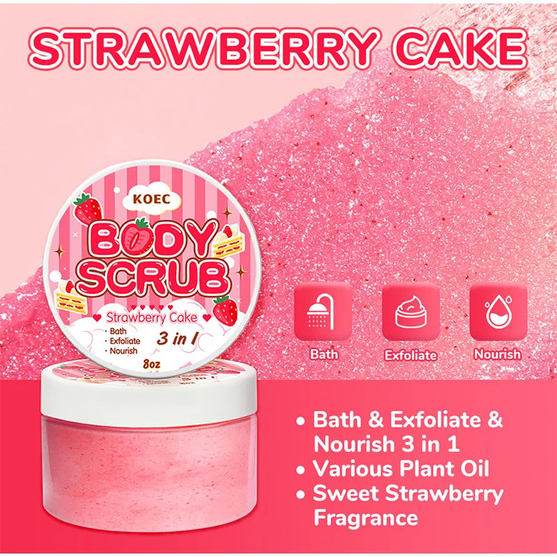 Fruity Body Scrub Remove Grease, Clean Body And Bath Salt. Moisten Prevent Dry Skin Scrub Cream Body Cleaning Products