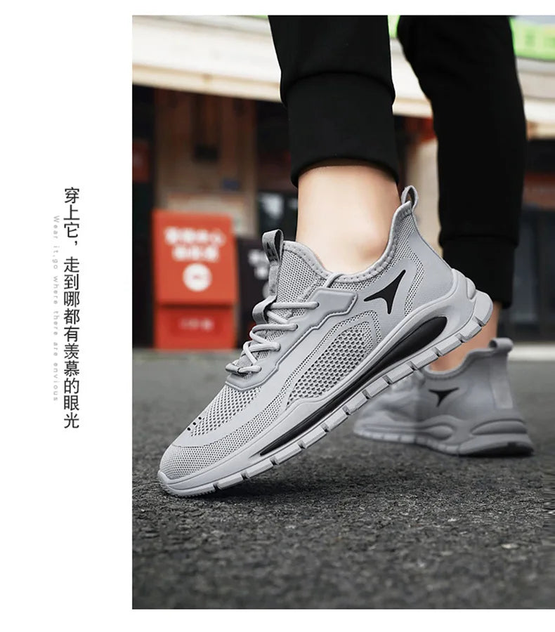 Men's Sports and Casual Shoes 2023 Summer New Lace up Running Shoes Fashion Korean Breathable Men's Shoes