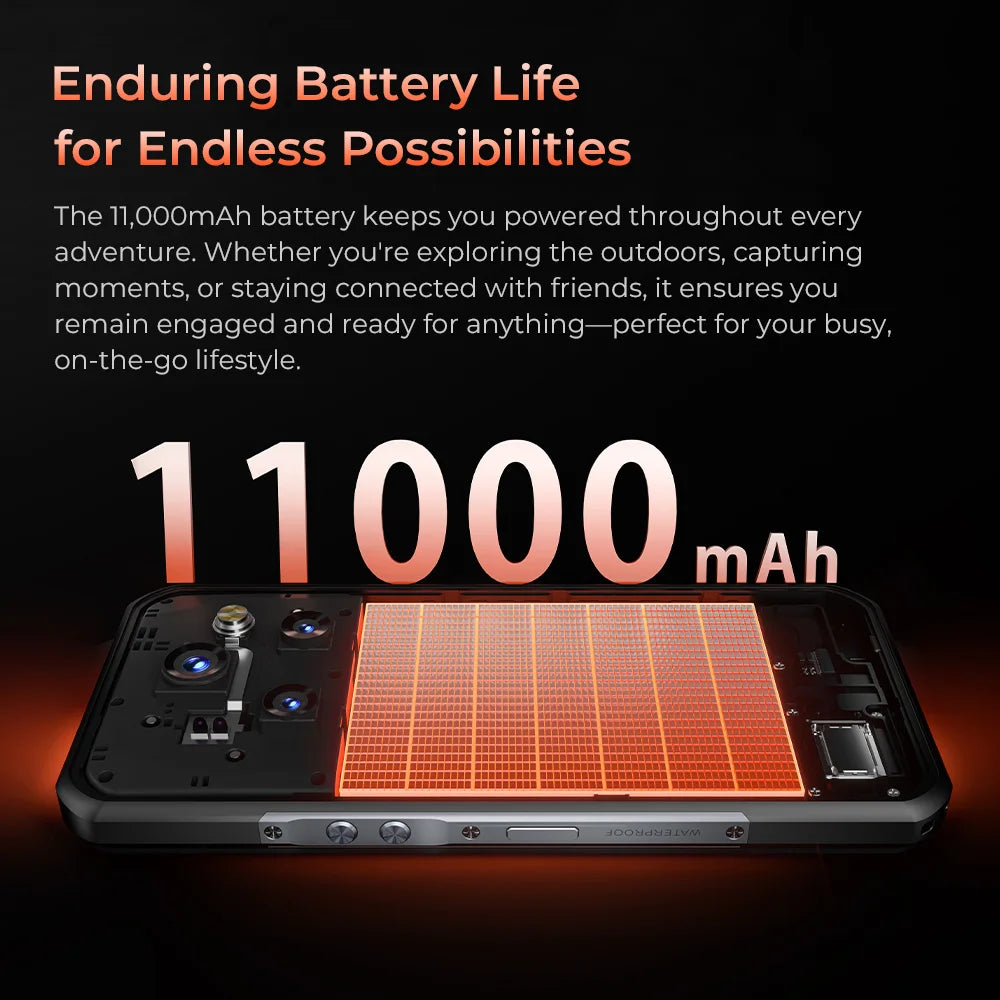 Oukitel WP55 Pro 11000mAh Rugged Smartphone 5G 11000mAh 48GB+512GB Andiron 15 64MP 33W Fast Charging NFC Cell Phone