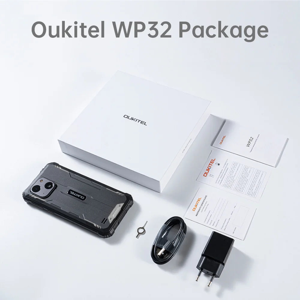 OUKITEL WP32 12GB(4+8) 128GB Mobile Phone IP68, Octa-Core, 6.0" HD+, Unbreakable Smartphone 6300mAh Android 13