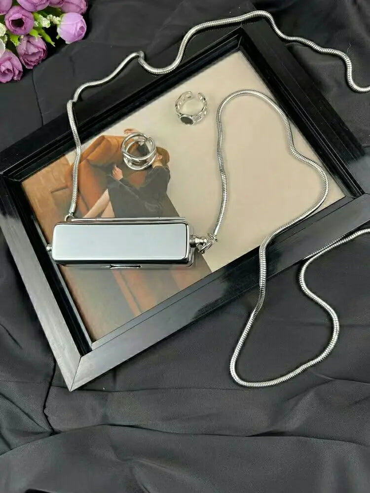 Lipstick Bag MINI Metallic Style Stainless Steel Chains Fashion Hasp Purse Euro-America Style