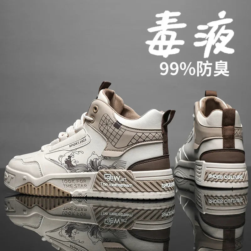 Men's Sneakers Fashion High Top Casual Shoe Lace Up platform Shoes for Men Tenis Shoes zapatos baratos liquidación envios gratis