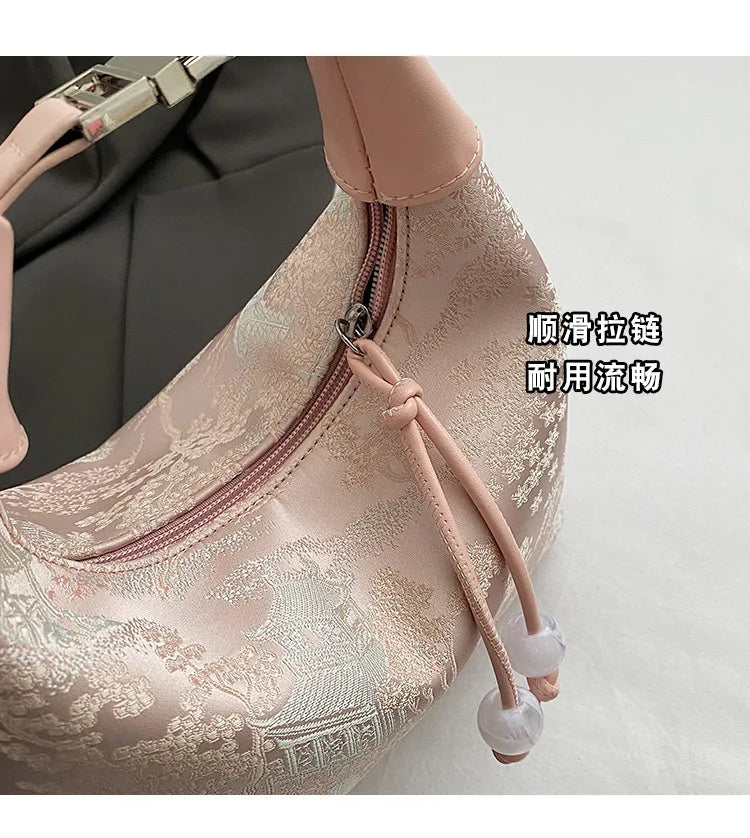 Fashionable Chinese Embroidery Handbag Brand Versatile Shoulder Bag 2025 New Chinese Style Tote Bag Trend Designer Travel Wallet