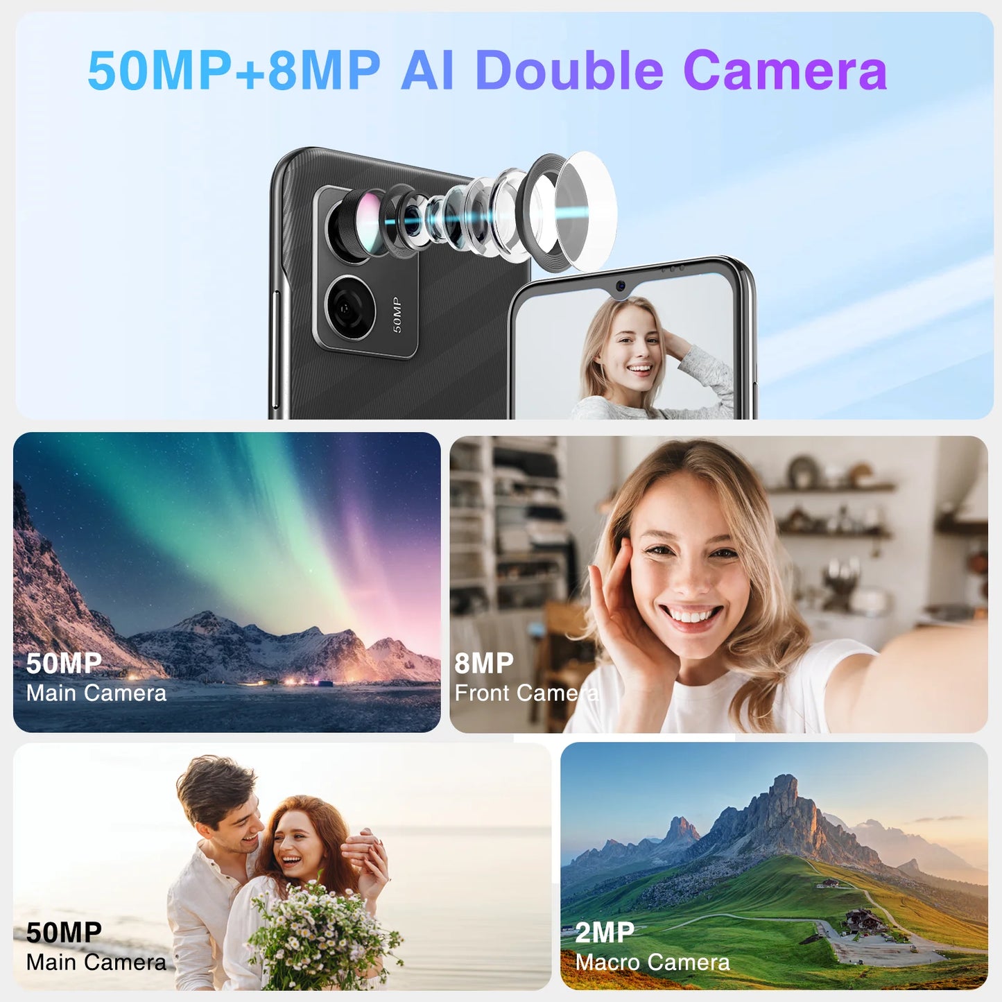 DOOGEE N50 Pro mobile phone free 20GB RAM + 256GB ROM Android 13 50MP AI camera, 6,52 inch 1TB expandable Widevine L1 4G