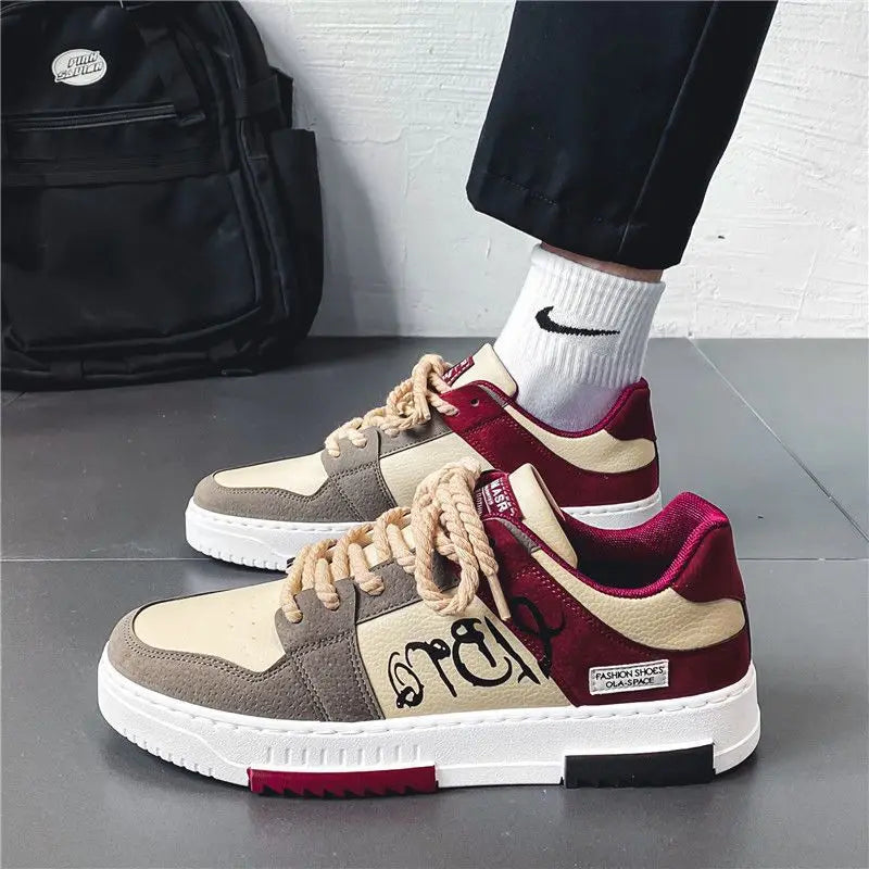 Men Skate Shoes Spring Niche Skate Shoes Men Trendy Versatile Thick Soled Sports and Leisure Skate Shoes Trendy Shoes