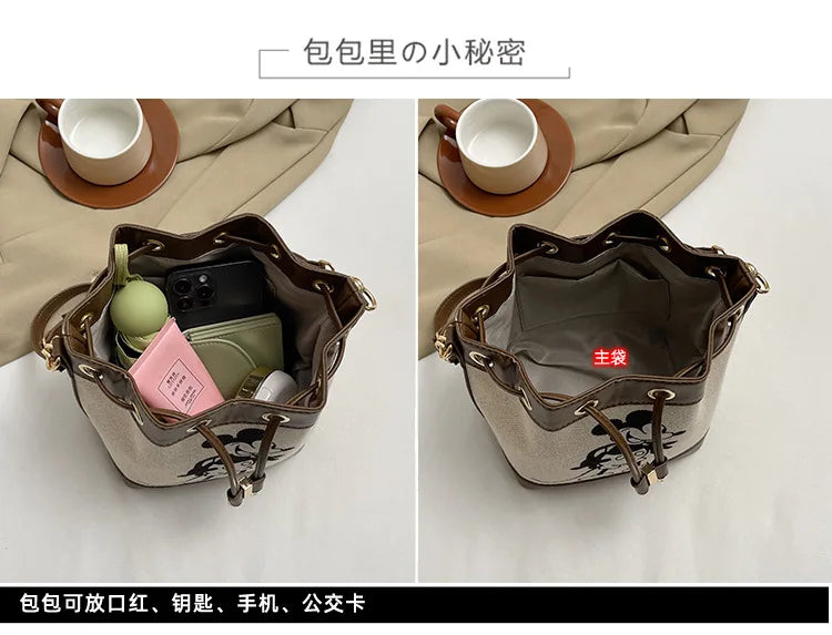 Disney Mickey New Women's Shoulder Bag Cartoon Cute Women's Handbag Fashion Trendy Women's Bag Large Capacity High Quality