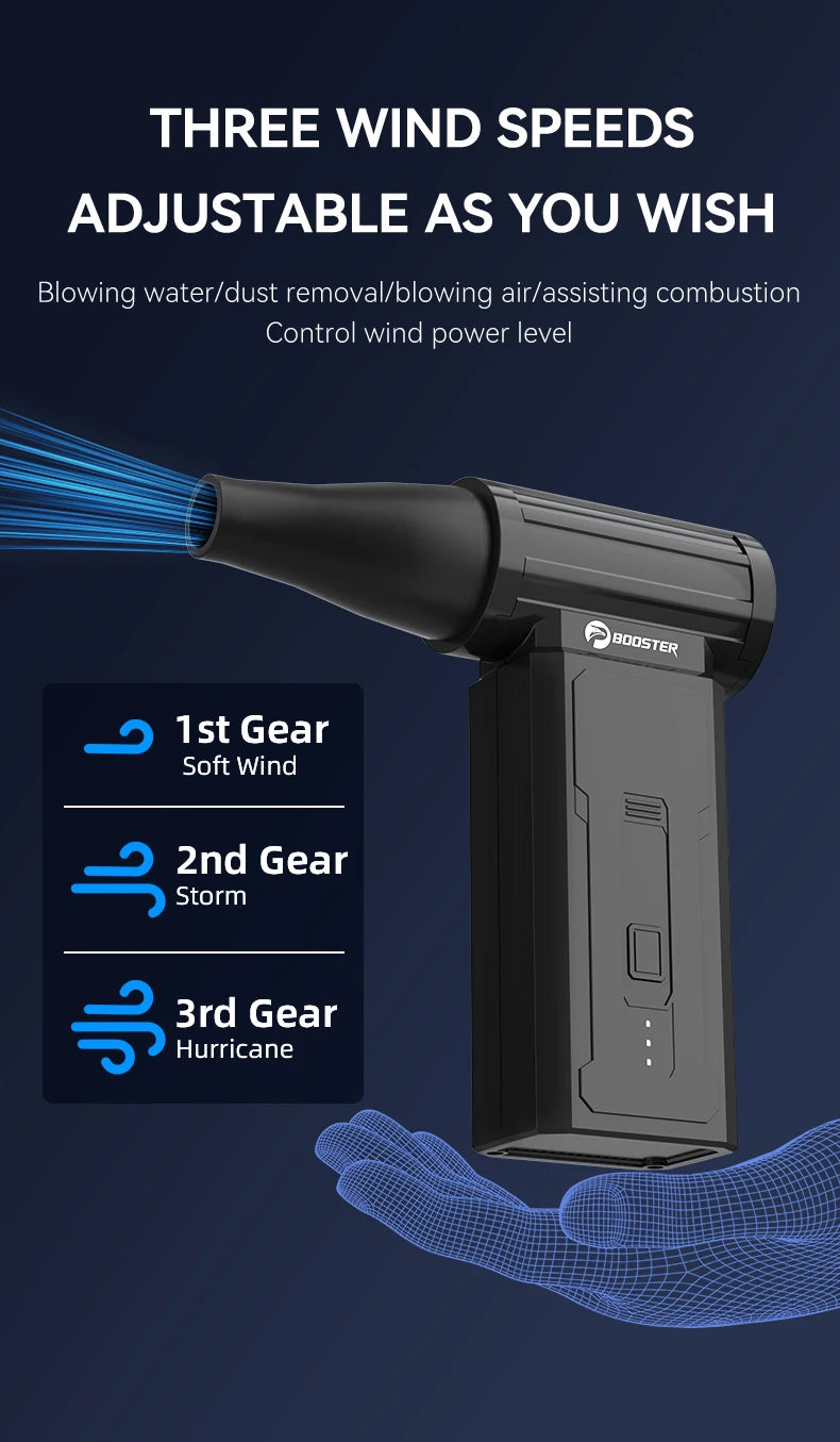 BOOSTER W01 Mini Turbo Jet Fan Turbo Fan Powerful Air Blower 100,000 RPM Powerful Blower with High Speed Duct Fan Turbo Blower