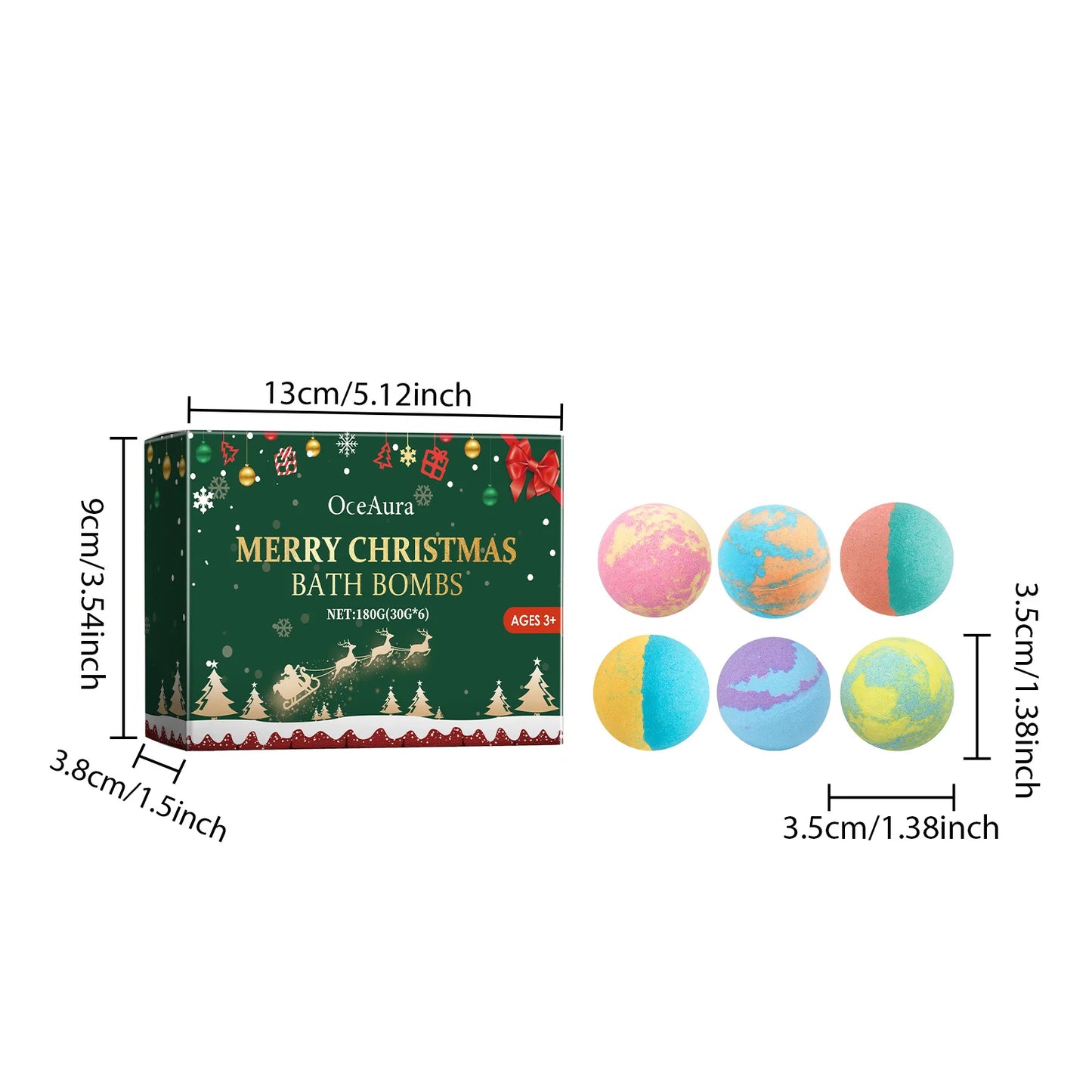 Christmas Colorful Bath Balls Foot Spa Deep Moisturizing Skin Relaxing Reduce Dryness Kids Gifts Bubble Rosemary Bath Ball Bombs