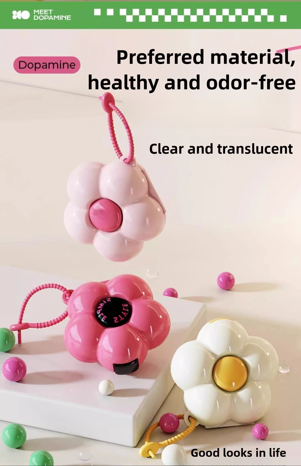 Portable, sealed, multi-functional, portable medicine box, dopamine wind medicine tablets, mini flower storage box