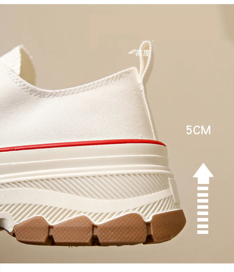 Canvas Womens Shoes High Platform Sneakers for Women 2023 New Breathable Woman Tennis Shoes Casual Women's Tennis Scarpe Donna