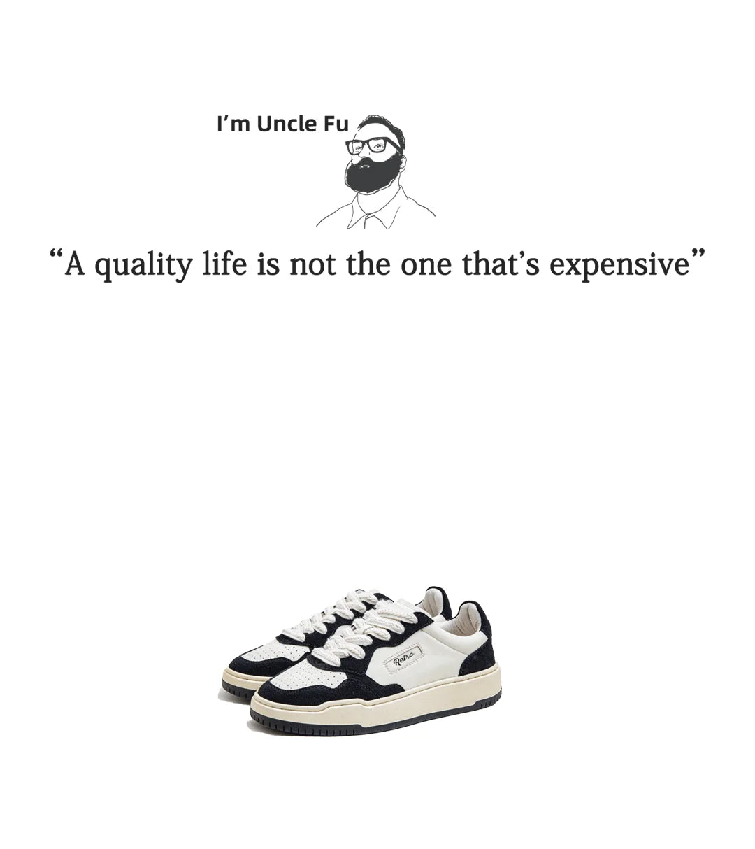 Maden New Casual Low-Top Black and White Spliced Sneakers Men's Versatile Sports Shoes for Autumn Lace-up Skateboarding Shoes