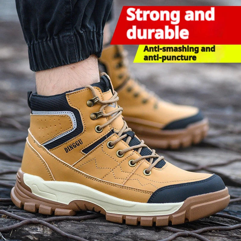 Outdoors Desert Boots Steel Toe Shoes Work Boots Indestructible Shoes Protective Boots Safety Shoes Combat Boots Puncture-Proof