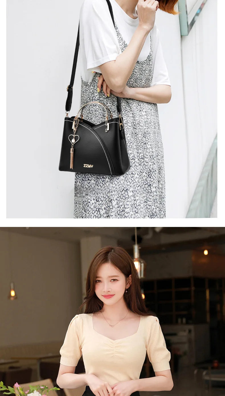 2025 New Women PU Handbag Bag Korean Style Large Capacity Shoulder Crossbody Bag Ladies High quality Leather Daily shopping Bag